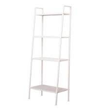 60 In White Wood 4 Shelf Ladder Bookcase With Open Back 13028942 The Home Depot Shelves Bookshelf Storage White Bookcase