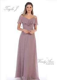 Flowy Off The Shoulder Chiffon Bridesmaid Dress With Back Zipper Colours Blush Burgun Plum Bridesmaid Dresses Necklines For Dresses Mauve Bridesmaid Dress