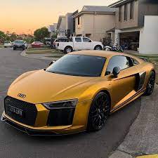 Golden Audi R8 V10 Follow Luxgrinders For More Thatgoldaudir8 Via Arnaud 4k Thebillionairesclub Gold Audi Carwr Audi Cars Audi R8 Blue Bmw