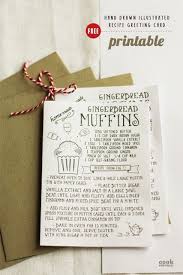 Kawaii Gingerbread Muffins And Free Printable Recipe Card Template Recipe Cards Template Printable Recipe Cards Christmas Recipe Cards
