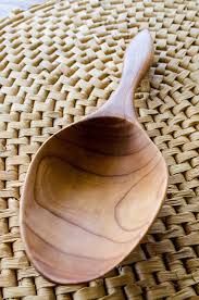 Hand Carved 1 4 Cup Almond Wood Scoop Carved Spoons Hand Carved Spoon Carving
