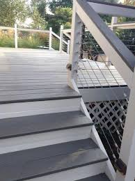 Deck Makeover With Sherwin Williams Flagstone In Solid Stain Cables Were Backyarddeckswithrailing In 2020 Deck Makeover Deck Paint Staining Deck