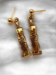 24k Venus De Milo Aphrodite Handmade Earrings Greek Goddess Etsy Art Earrings Goddess Jewelry Venus De Milo
