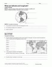 How does knowing the location of a point help us make maps? What Are Latitude And Longitude Geography Printable 6th 12th Grade Teachervision