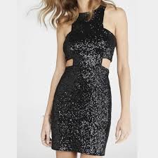 Express Black Sequence Dress Black Sequence Dress Worn Once Size 2 I M Pretty Petite And It Was A Good Fit Express Sequin Dress Sequence Dress Mini Dress