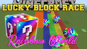 We're a new skyblock server that has lucky blocks! Rainbow World Lucky Block Race Minecraft Map