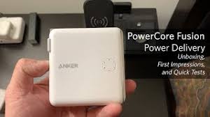 This is very handy for those on the go since it is both a wall charger and a power bank. Anker Powercore Fusion Power Delivery Unboxing First Impressions And Quick Tests Youtube