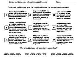 Also, the answer key and explanations are given for the same. Simple And Compound Interest Worksheet Math Message Decoder By Science Spot