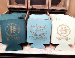 Personalized Can Coolers Wedding Favors Wedding Can Coolers Etsy Koozie Wedding Favors Personalized Wedding Koozies Monogram Wedding Gift