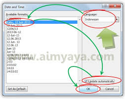 Cara Menyisipkan Tanggal Otomatis Di Ms Word 2010 Cara Aimyaya Cara Semua Cara