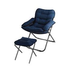 Zhilian Lazy Couch Folding Chair Hidden Blue With Footstool Lounge Chair Adjustable Height Sofa Cushion Lazy Sofa Stylish Chairs Folding Lounge Chair