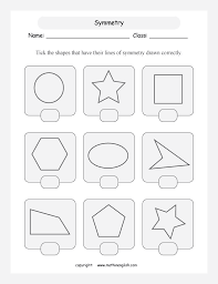 Tick The Shapes That Have Their Lines Of Symmetry Drawn Correctly Math Curriculum Singapore Math Grade 6 Math Worksheets