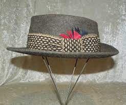 Hat Men S By Malrov 1940 S Brown Taupe Variegated Etsy Hats For Men Mad Men Fashion Taupe