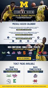 University Of Michigan Ticket Packs Presale For Non Conference Single Games And Mini Packs Sports Marketing Marketing Email Ideas Michigan Athletics