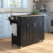 Counters are silestone charcoal soapstone with a suede finish. Birch Lane Littrell 48 75 Kitchen Island With Stainless Steel Top And Locking Wheels Reviews Wayfair