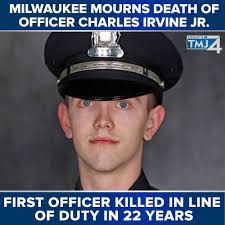 We mourn the loss of the Milwaukee Police officer killed in the line of  duty yesterday. Thank you for service, Officer Charles Irvine Jr. This city  will NEVER forget you: https://on.tmj4.com/2JnuD1Z
