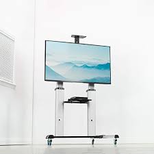Heavy duty rolling tv stand. Vivo Ultra Heavy Duty Mobile 60 To 100 Inch Tv Stand For Flat Screens Adjustable Rolling Tv Cart Mount With Wheels Stand Tv22s Pricepulse