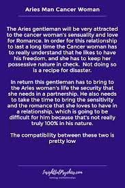 With which zodiac signs can these natives form a lasting and passionate couple? Aries And Cancer Compatibility In Sex Love And Friendship