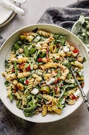 A lot of these pasta salad recipes incorporate vegetables, lean meats, and oil based dressings instead of heavier mayo based dressings. Healthy Mediterranean Pasta Salad Zestful Kitchen