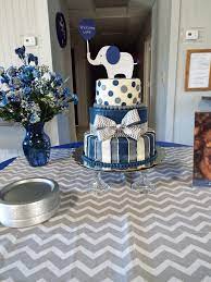 Elephant Baby Shower Cake Navy Blue Grey And White Elephant Baby Shower Cake Baby Shower Cakes Elephant Baby Shower Theme