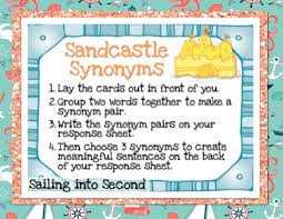 Sailing Into Second Synonyms Meaningful Sentences Grammar Sentences Word Work