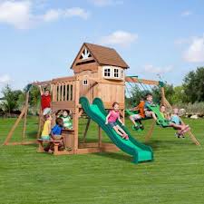Creative cedar designs sky view wooden playset. Backyard Discovery Swing Sets Playground Equipment The Home Depot