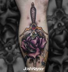See more ideas about dagger tattoo, tattoos, dagger. Joshkeyser Neo Traditional Rose And Dagger Neo Traditional Color Rose Dagger Flower Rose And Dagger