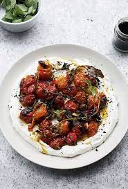 Ottolenghi Cherry Tomatoes With Yoghurt Simple Recipe Recipe Ottolenghi Recipes Yotam Ottolenghi Recipes Tomato Recipes
