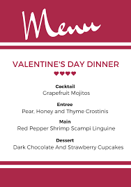 Make valentine's day dinner an evening to remember with a menu of creamy shrimp pasta, fruity punch, an elegant apple side dish and lava cake for dessert. Valentine S Dinner Menu At Home Novocom Top