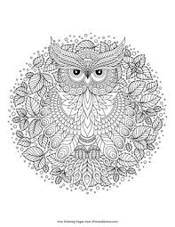 With complicated zentangle designs & intricate coloring pages, coloring is a creative experience for adults as well as kids. Zentangle Owl With Leaves Coloring Page Free Printable Pdf From Primarygames