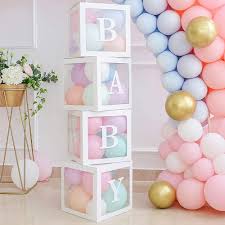 Baby Shower Blocks With Letters Baby Reveal Balloon Blocks For Baby Shower Decorations Gender Reveal Party Supplies Walmart Com