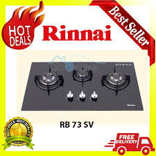 Triple way even pressure burner, pin pemantik ganda dengan pelindung, pengontrol kebutuhan api, kaca. Kompor Tanam Gas Rinnai 3 Tungku Rb 73 Sv Gb Shopee Indonesia