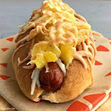 the columbian style hot dog is made with simple ingredients including pineapple pink sauce and potato chips this is a hot dog recipes hot dogs hot dog sauce