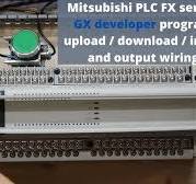 Mitsubishi PLC FX series GX developer program upload / download / input and  output wiring. (English)