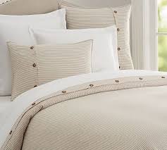 Diy Farmhouse Planked Headboard Striped Duvet Coral Duvet Cover Grey Linen Bedding
