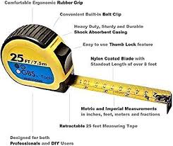 How long is 8 meters? Retractable Measuring Tape Measure In Metric And Inches By Gbs 25 Feet Heavy Duty Easy Read Thumb Lock Belt Clip Sturdy With Over 8 Feet Standout Popular With Both Professionals And Diy