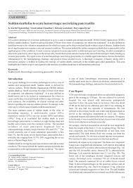 We did not find results for: Pdf Sudden Death Due To Acute Hemorrhagic Necrotizing Pancreatitis
