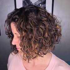 Curly Brown Bob With Caramel Highlights Curly Bob Hairstyles Haircuts For Curly Hair Bob Haircut Curly