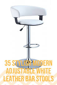 white leather bar stools, leather bar