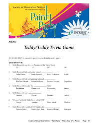 I was a subscriber but am no longer receiving emails. Fillable Online Decorativepainters Menu Teddyteddy Trivia Game Society Of Decorative Painters Decorativepainters Fax Email Print Pdffiller