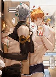 genshin impact, aether (genshin impact), alhaitham (genshin impact), childe  (genshin impact), kaveh (genshin impact) - R34 Vault