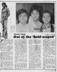 Orestes ojeda in real life, from cagayan valley) is a filipino actor in movies and television. Pelikula Atbp Orestes Ojeda Out Of The Bold Wagon Expressweek June 29 1978