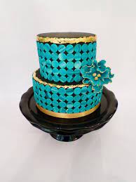 Beginning of a dialog window, including tabbed navigation to register an account or sign in to an existing account. Wedding Cake Teal And Gold Cake By Kickshaw Cakes Cakesdecor