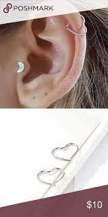 Heart Cartilage Piercing Set Cartilage Ear Cuff Cartilage Earrings Gold Cartilage Earrings