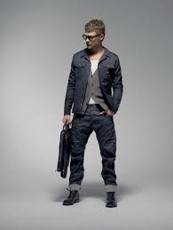 G Star Fall 2009 Presents 3 D Denim Dapper Mens Fashion Leather Jacket Men Style Mens Outfits