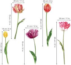 5 out of 5 stars. Buy Decalmile 5 Large Tulip Flowers Wall Decals Floral Wall Art Stickers Bedroom Living Room Tv Background Home Decor H 37 Inches Online In Taiwan B07zvhzcss