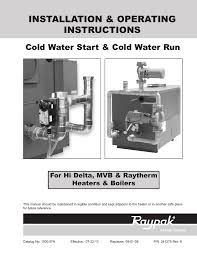Cold Water Raypak Cold Water Start And Run Installation
