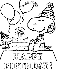 Happy Birthday Snoopy Coloring Page Free Printable Coloring Pages For Kids