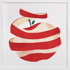 Peeled Apple Graphic Limited Edition Art Print By Morgan Ramberg Apple Art Print Apple Art Apple Illustration