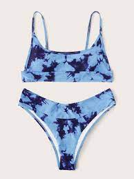 Tie Dye High Leg Bikini Swimsuit Shein Usa Bikini Swimsuits Tie Dye Swimsuit Womens Swimwear Bikini